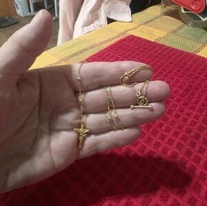 10k Gold 16inch Cross Necklace